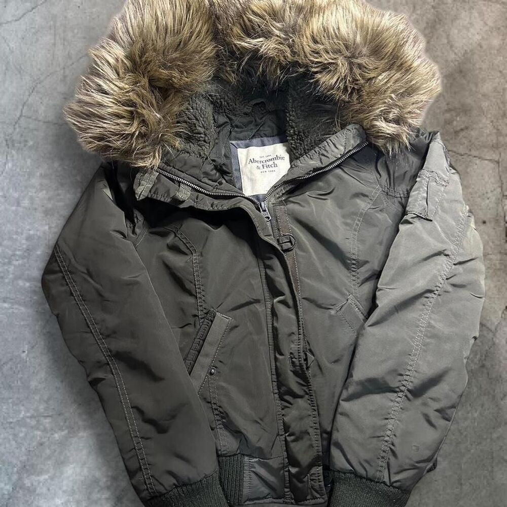 Abercrombie-fitch Women's Khaki and Green Jacket